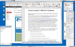A tails screenshot: using Open Office, IceWeasel, and Pidgin Messenger